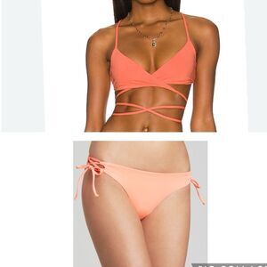 NWT L*Space Chloe Wrap Bikini Top and Gazebo Size Tie Bottom Size Large